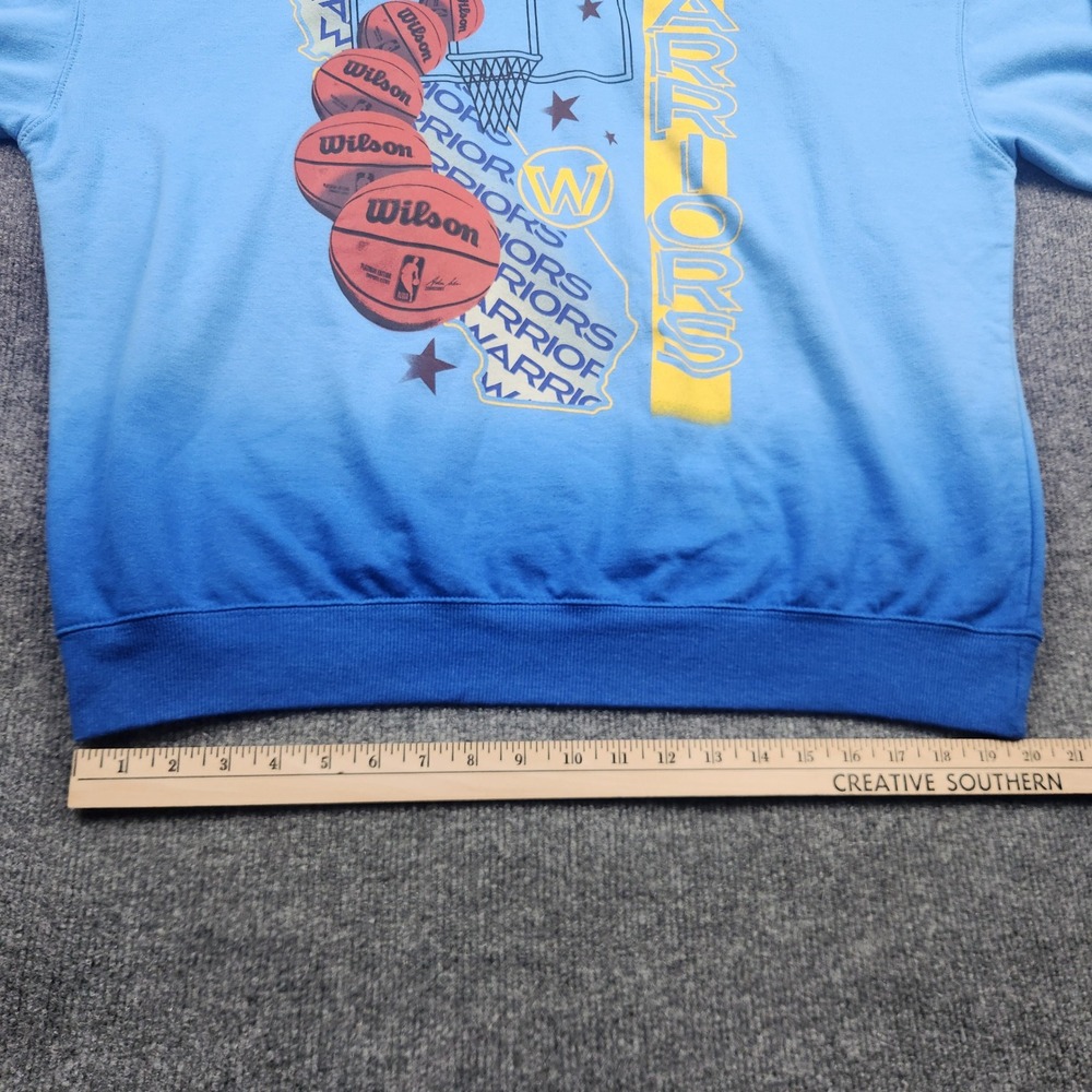NBA Golden State Warriors Ombre Hoodie Blue Basketball Graphic Sweatshirt XXL - Picture 5 of 9
